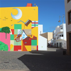 Bekijk de kleurrijke muurschilderingen van de straatkunstenaars in Arrecife